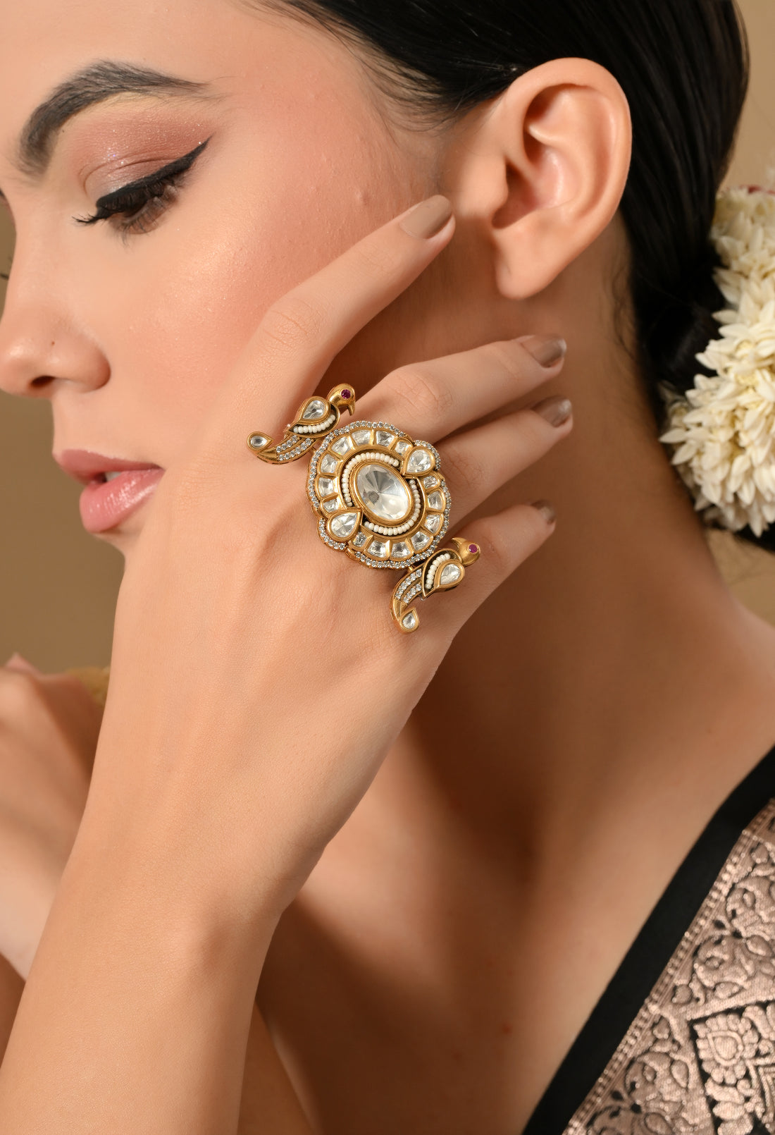 Elegant Peacock Charm Ring Delight