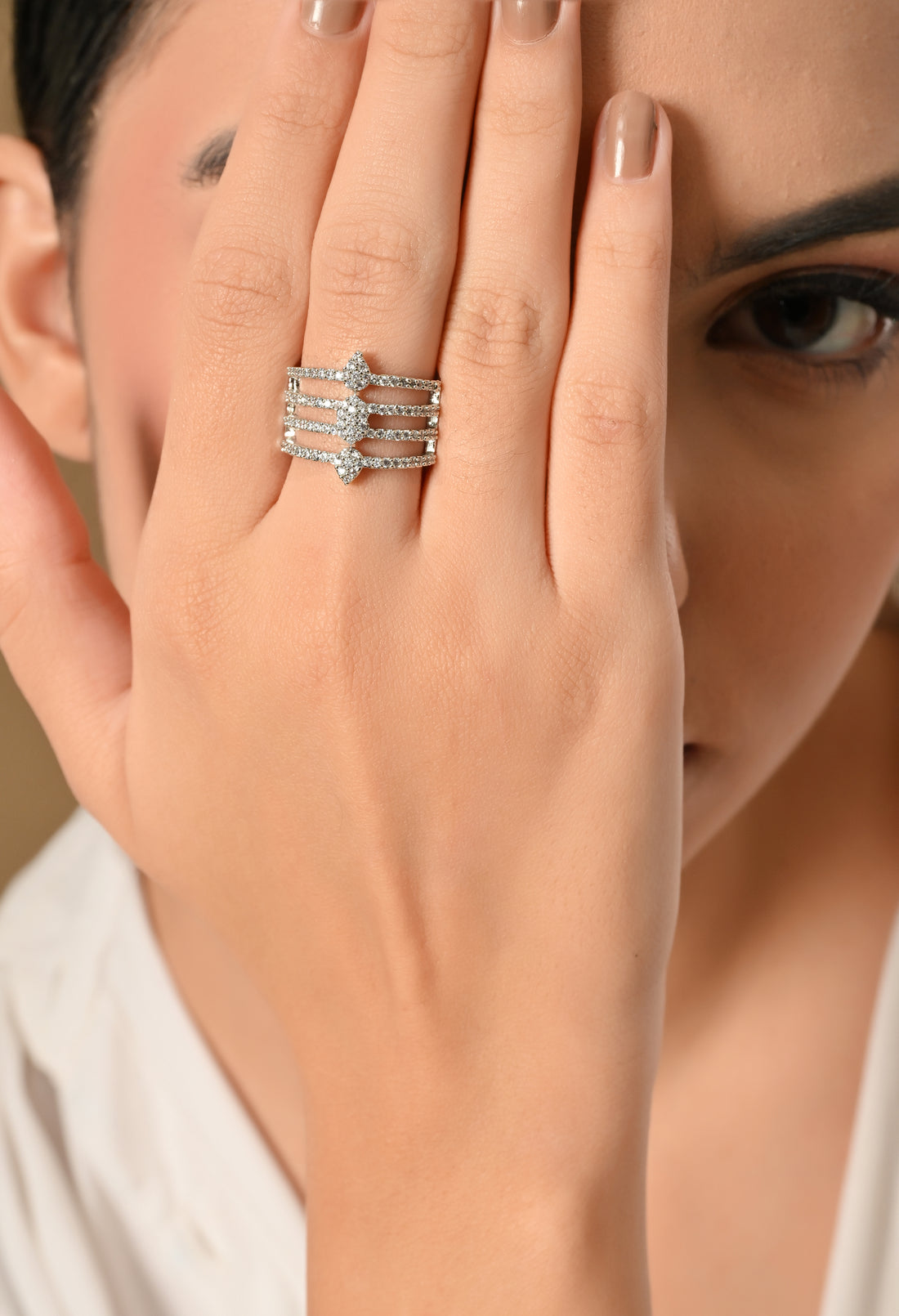 Dazzling Infinity Diamond Stack Ring