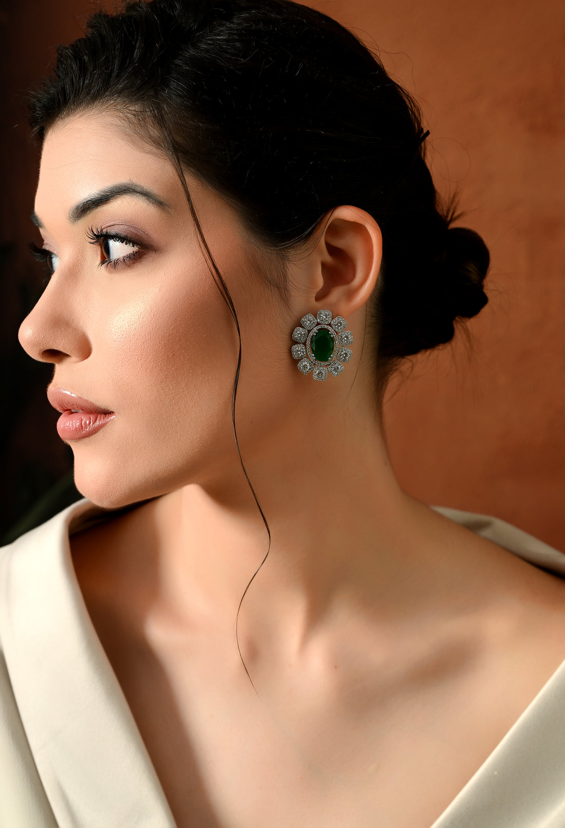 Timeless Spark Green Stone Earrings