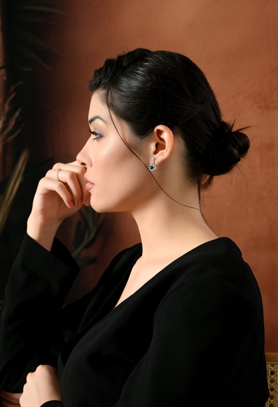 Midnight Blue Sparkling Drop Earrings