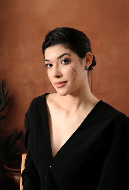 Midnight Blue Sparkling Drop Earrings