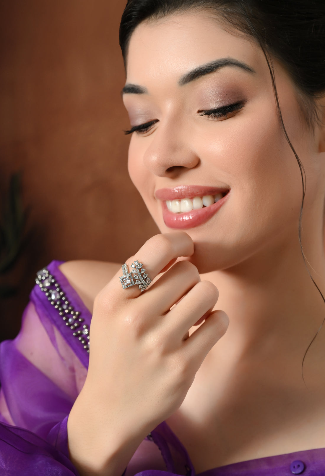 Elegant Crystal Starry Night Ring