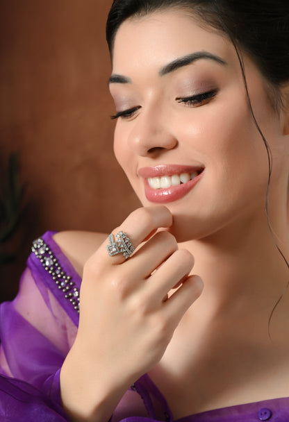 Elegant Crystal Starry Night Ring