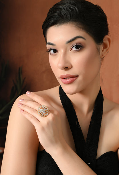 Radiant Bloom Sparkling Elegance Ring