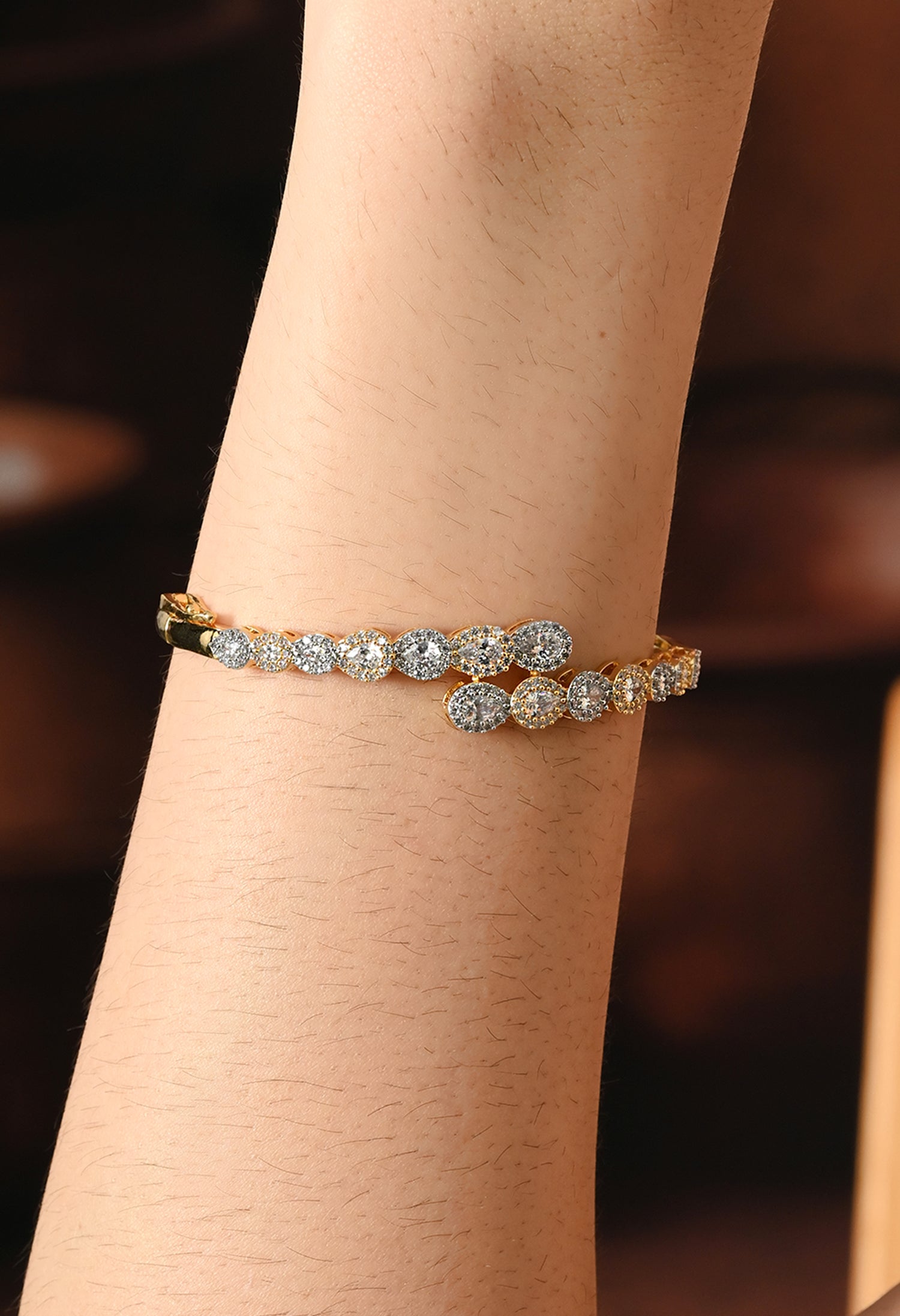 Radiant Elegance Diamond Spiral Bracelet