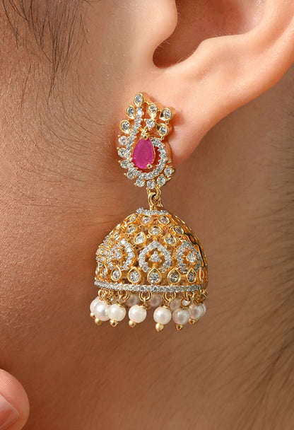 Graceful Charm Pearl Jhumkas