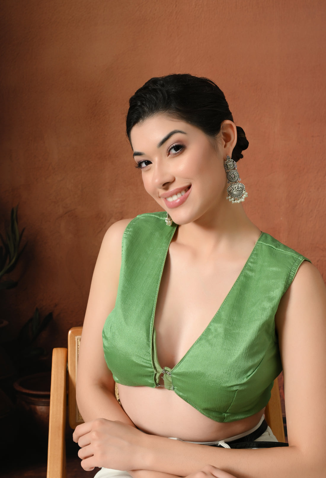 Elegant Pearled Silver Charm Earrings