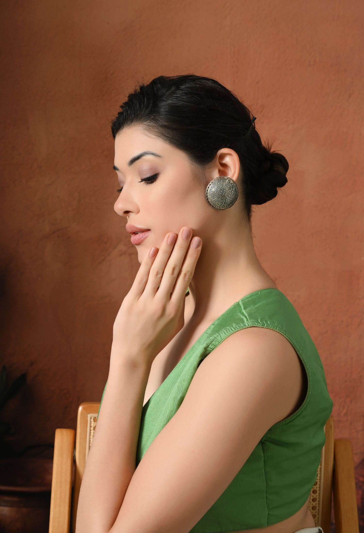 Silver Glow Statement Studs