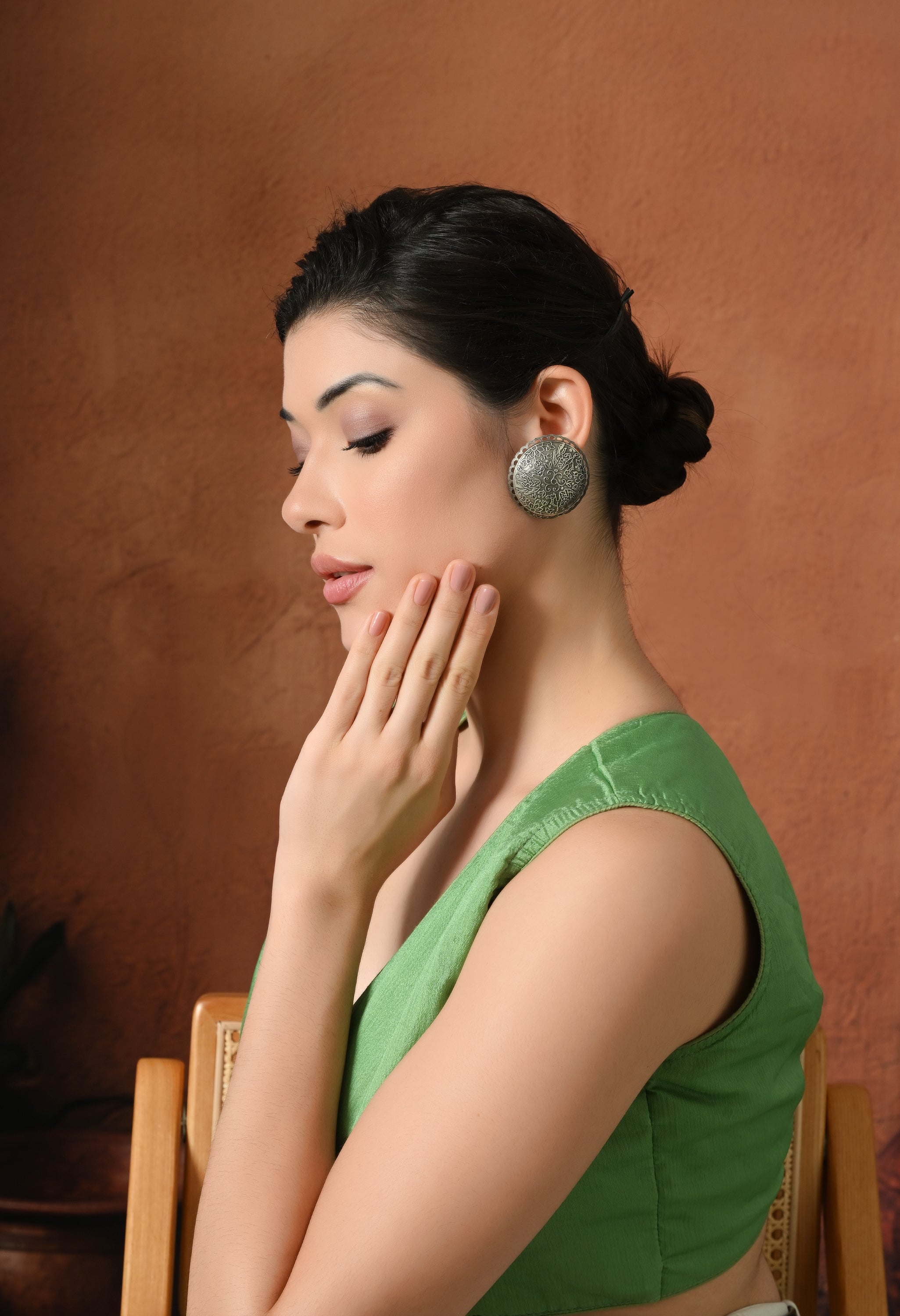 Silver Glow Statement Studs