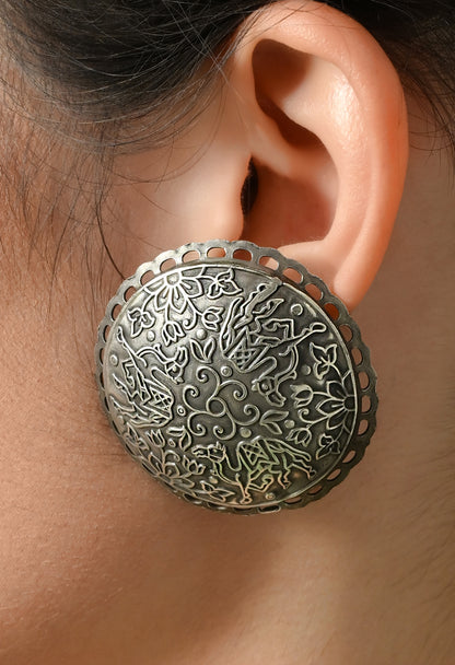 Silver Glow Statement Studs