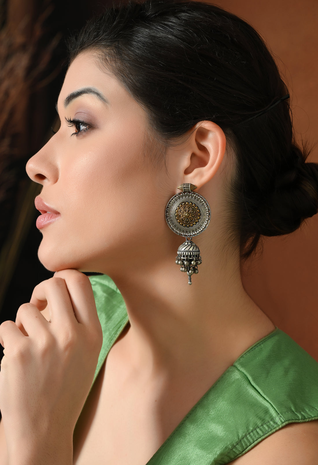 Antique Silver Glow Jhumkas