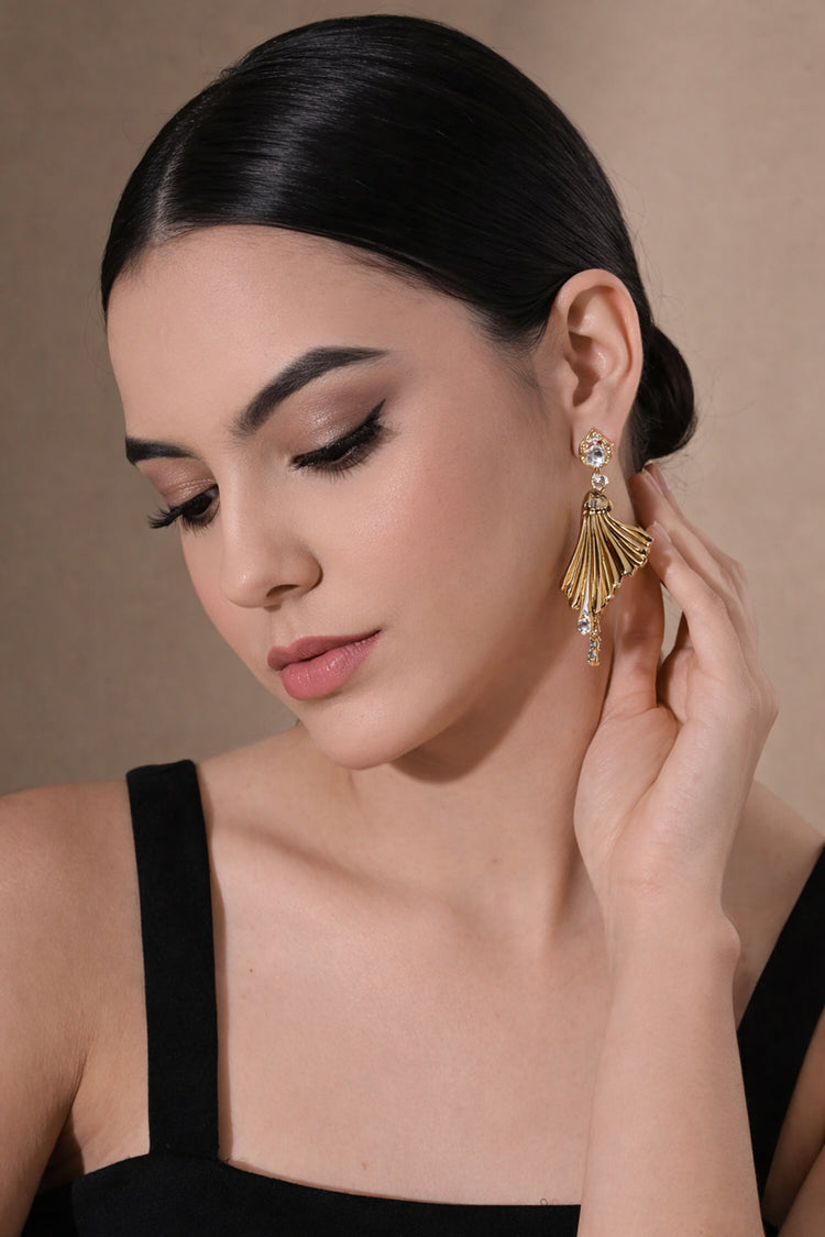 Dazzling Gold Plated Earrings For Woman