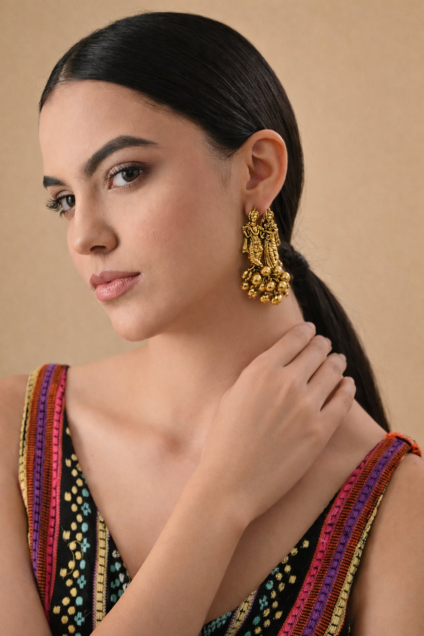 Divine Embrace Radha Krishna Earrings