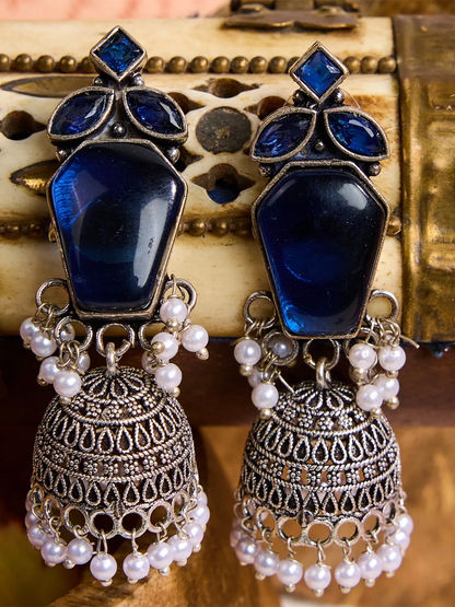 Sapphire Stardust Jhumkas