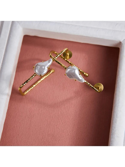 Gilded Pearl Earrings
