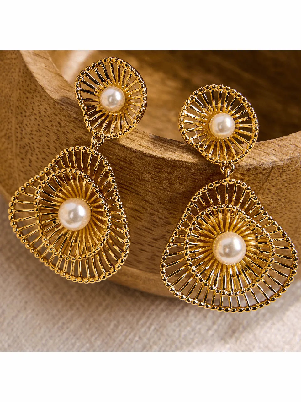Golden Pearlescent Earrings