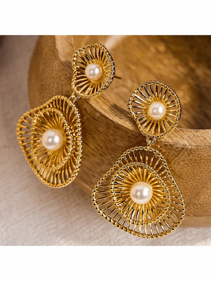 Golden Pearlescent Earrings