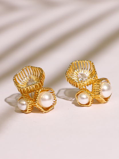 Anaya Pearl Basket Earrings