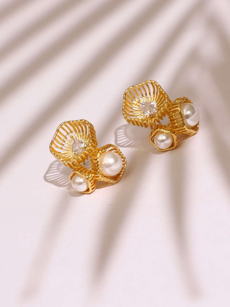 Anaya Pearl Basket Earrings