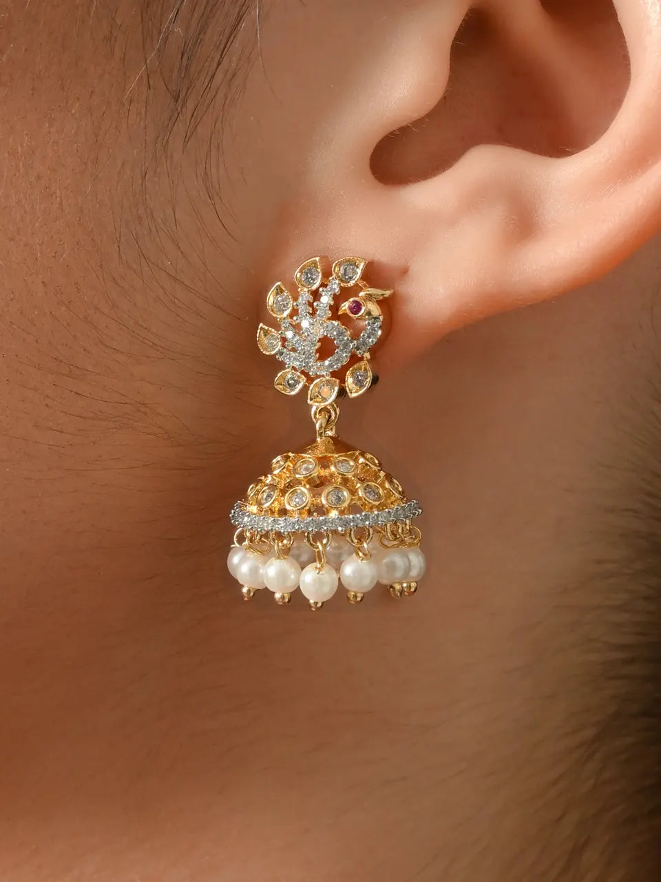 Radiant Glow Pearl Jhumkas