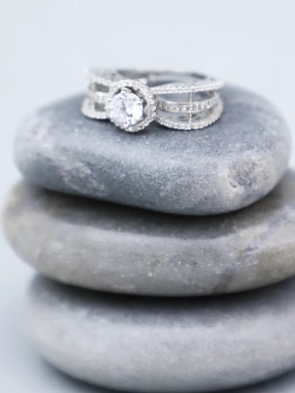 Ahana Silver-plated Ring with Zirconia Stones