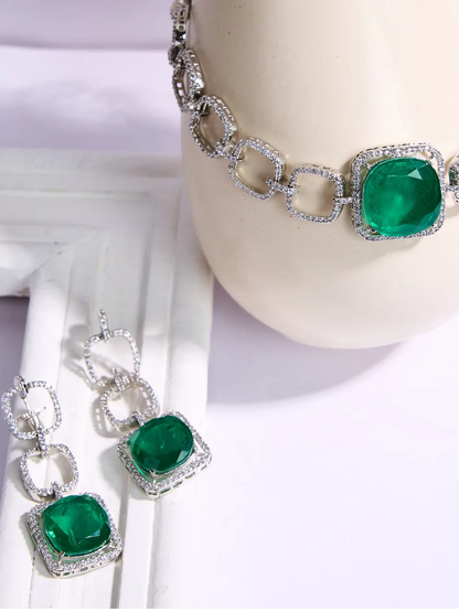 American Diamond Allure Exquisite Choker &amp; Earrings Collection