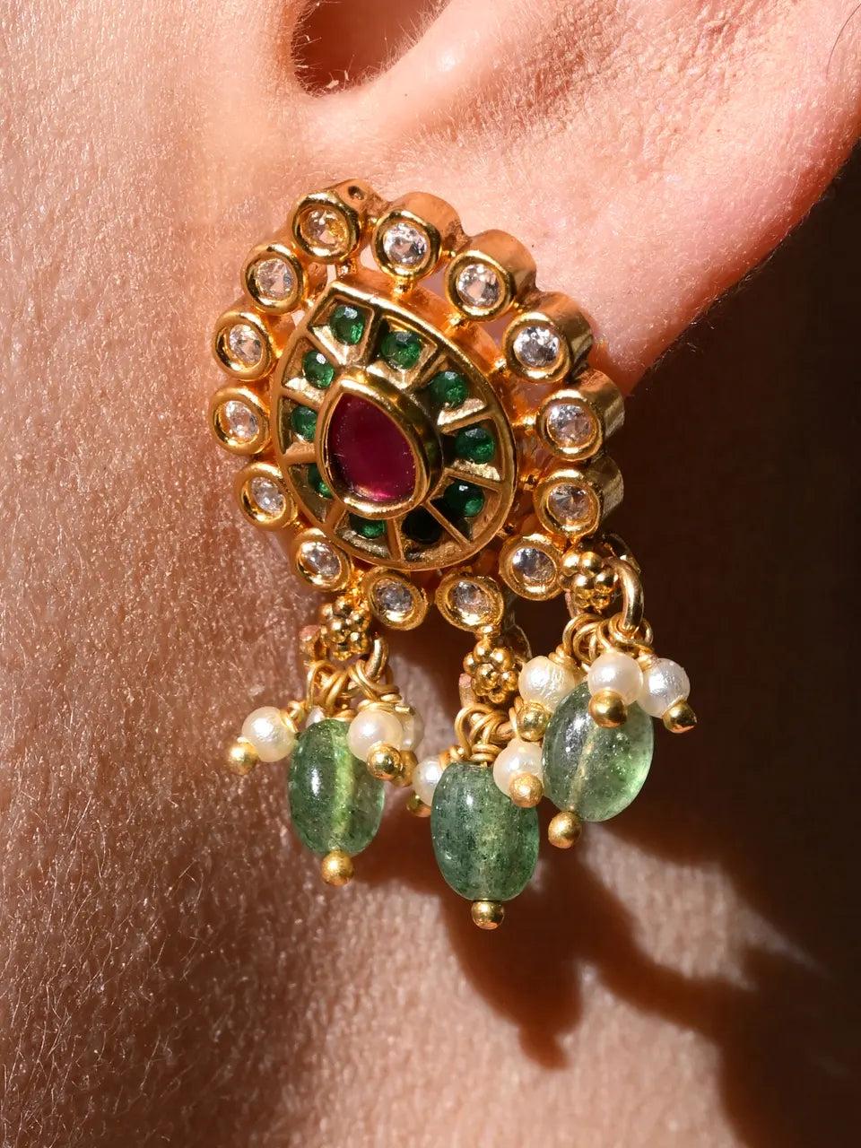 Emerald Rosette Choker Set