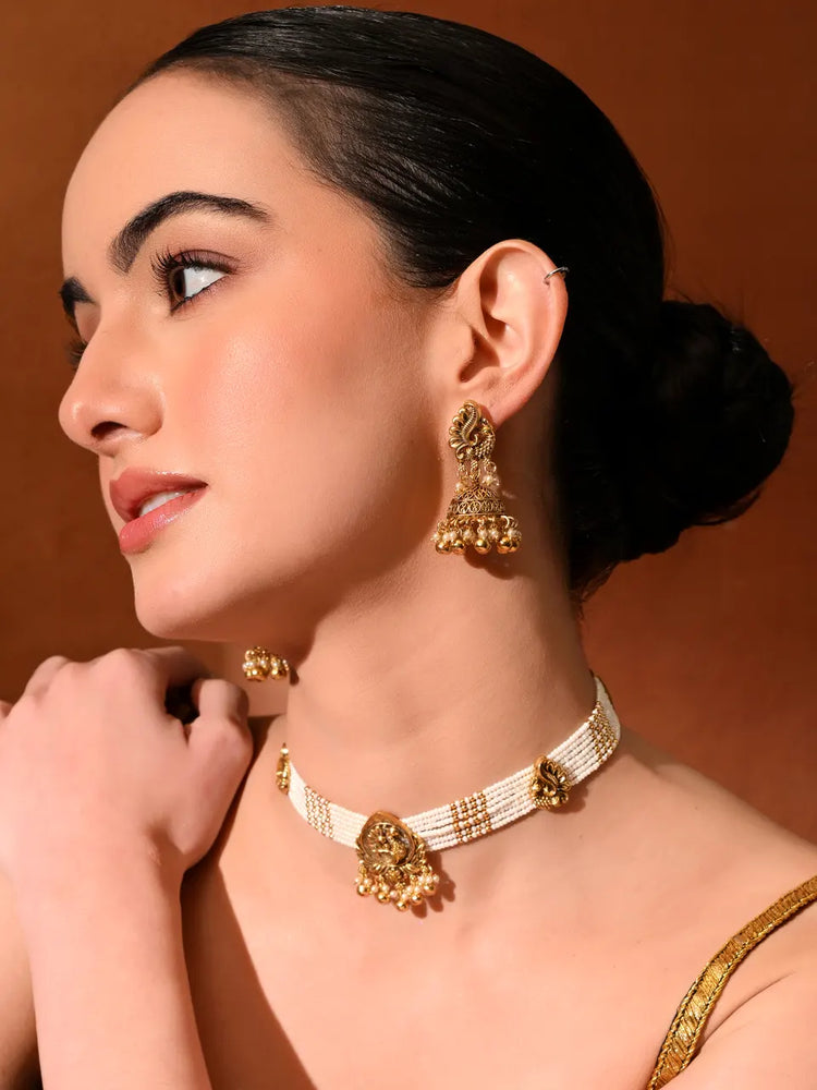 Ivory Heritage Pearl Choker Set For Woman