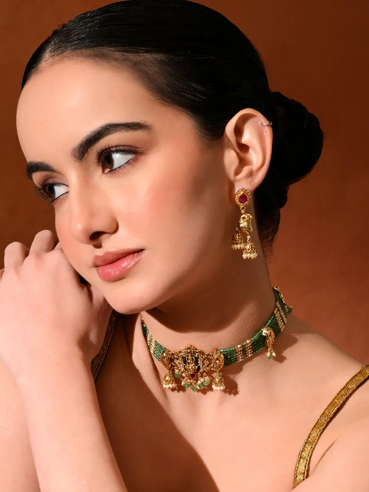 Emerald Devotion Choker Set For Woman