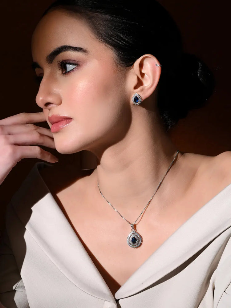 Midnight Teardrop Elegance Set For Woman