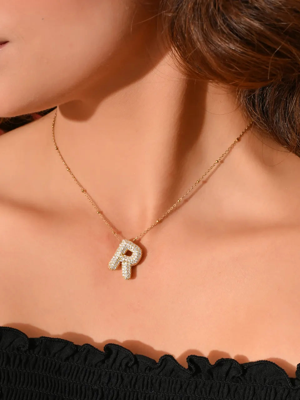 Crystal (R) Initial Pendant Necklace
