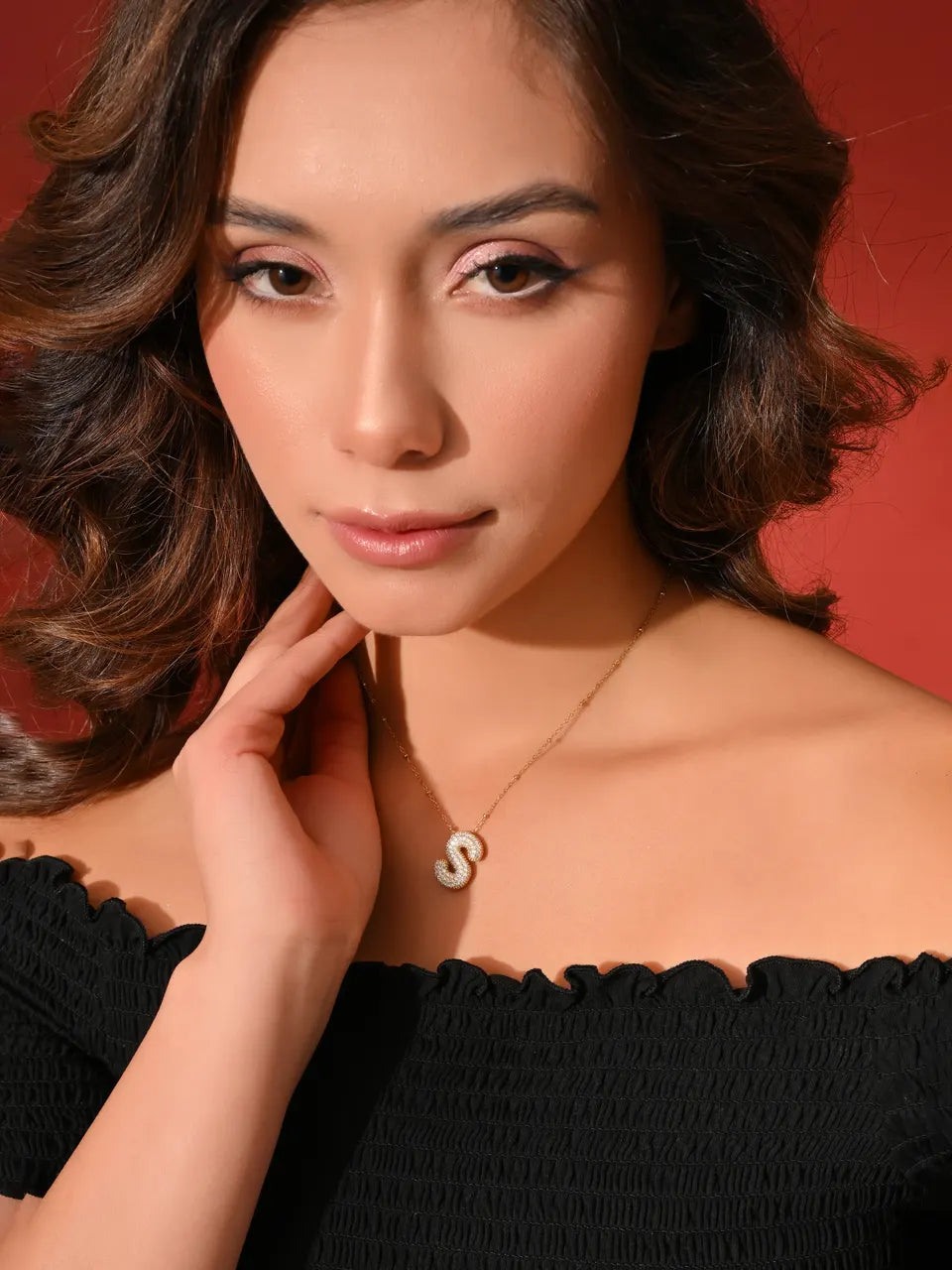 Crystal (S) Initial Pendant Necklace