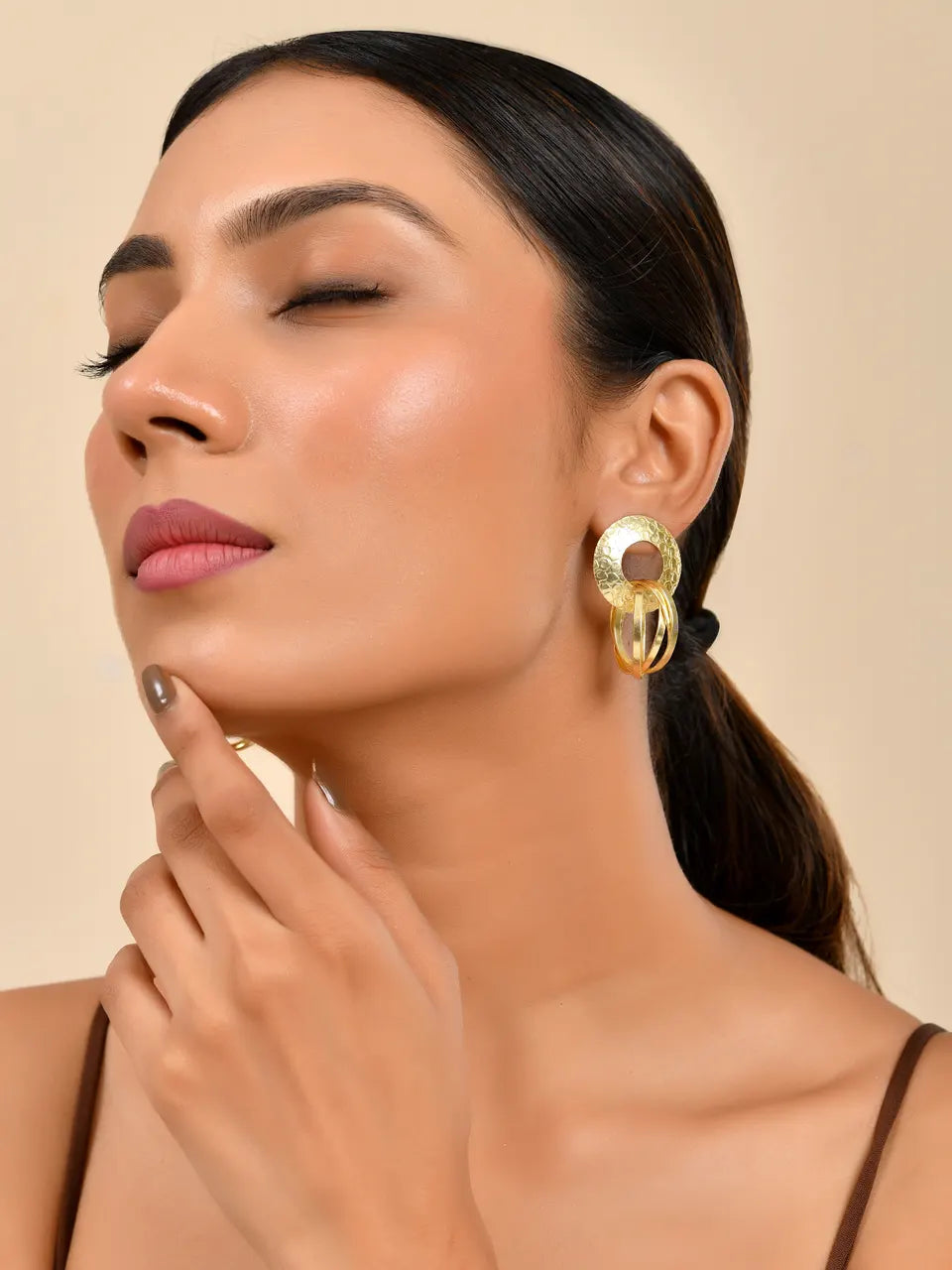 Textured Gold Hoop Earrings