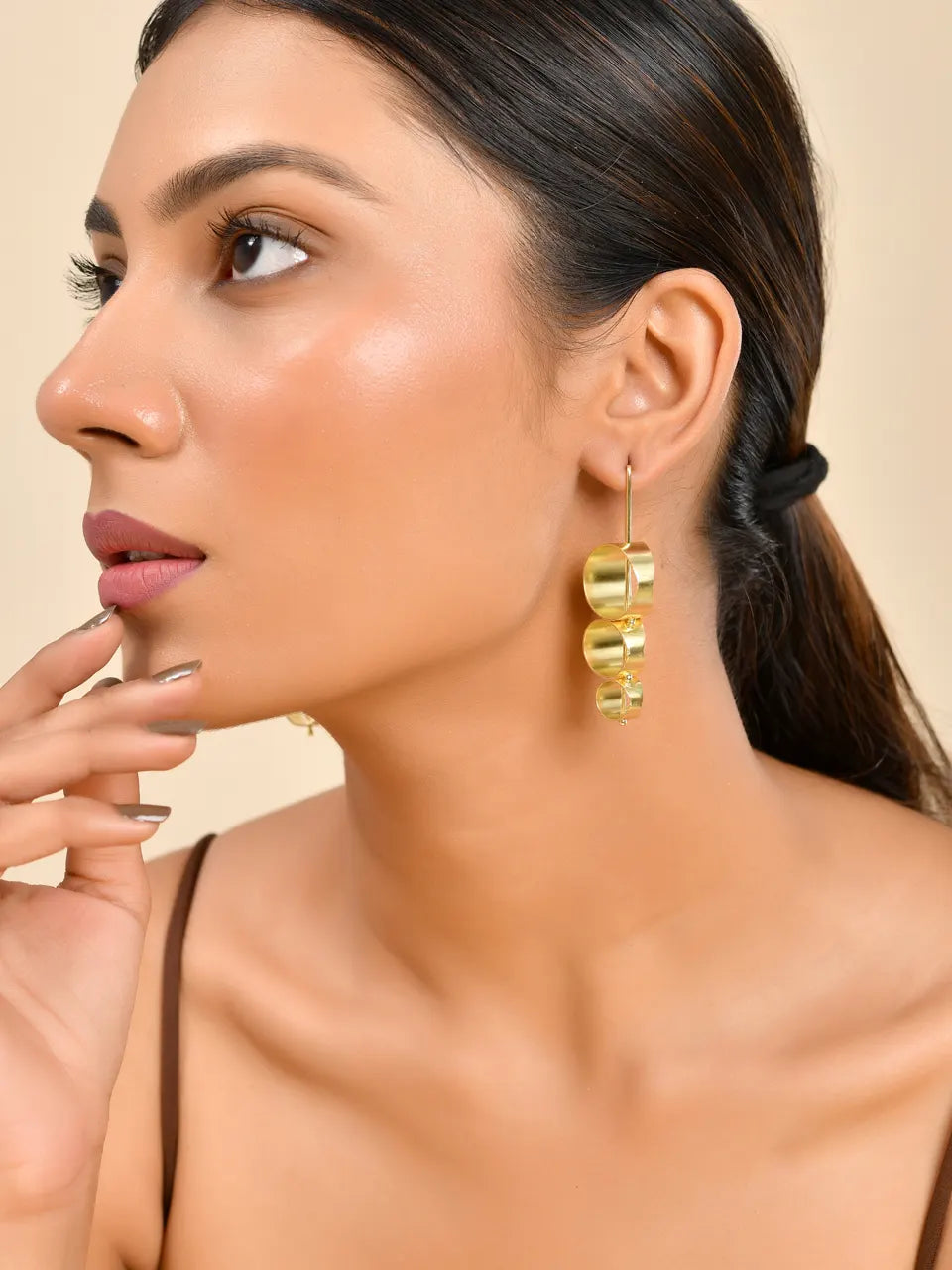 Bold Gold Hoop Drop Earrings