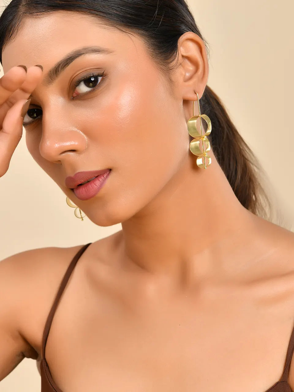 Bold Gold Hoop Drop Earrings