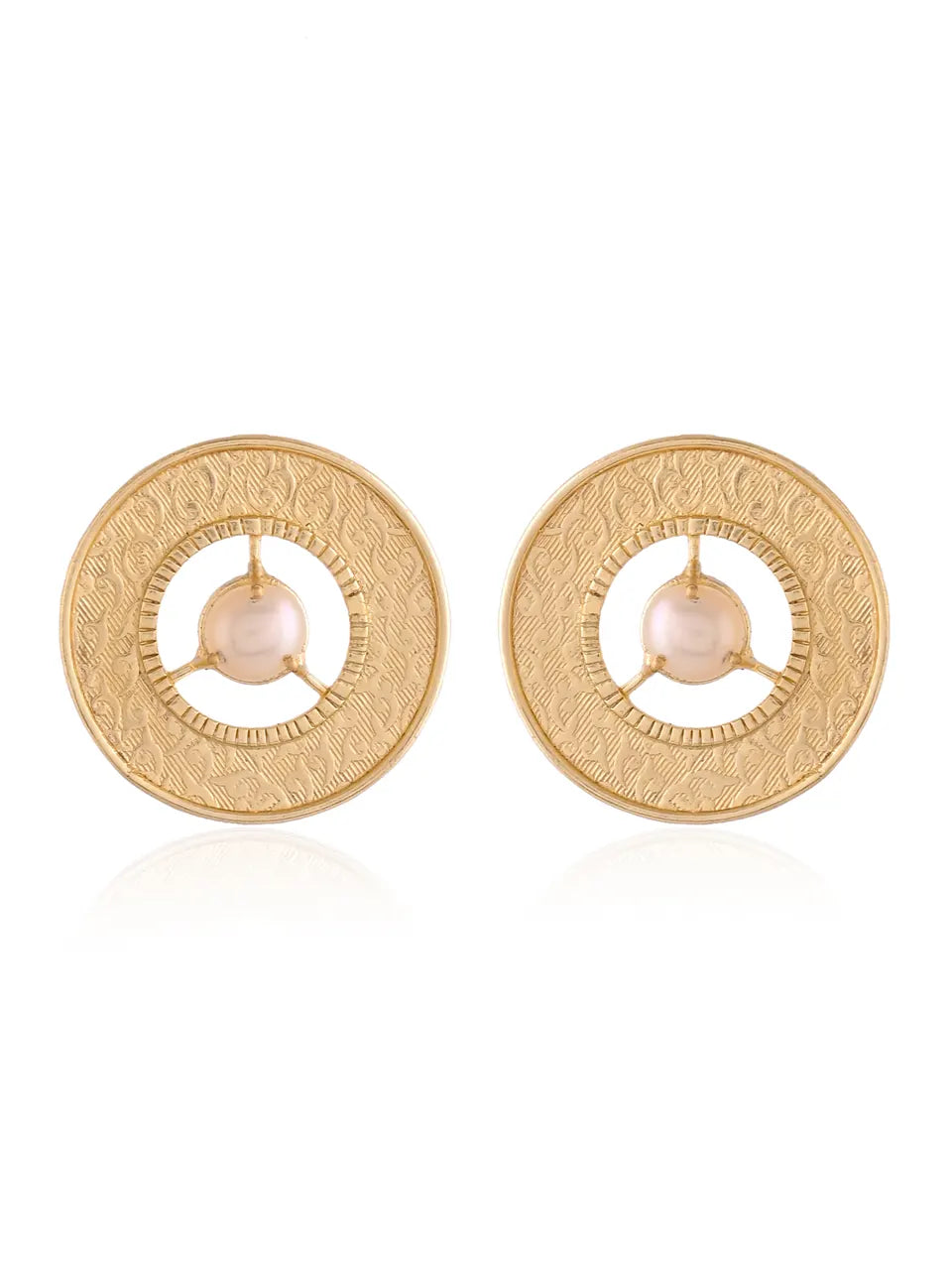 Classic Round Pearl Stud Earrings