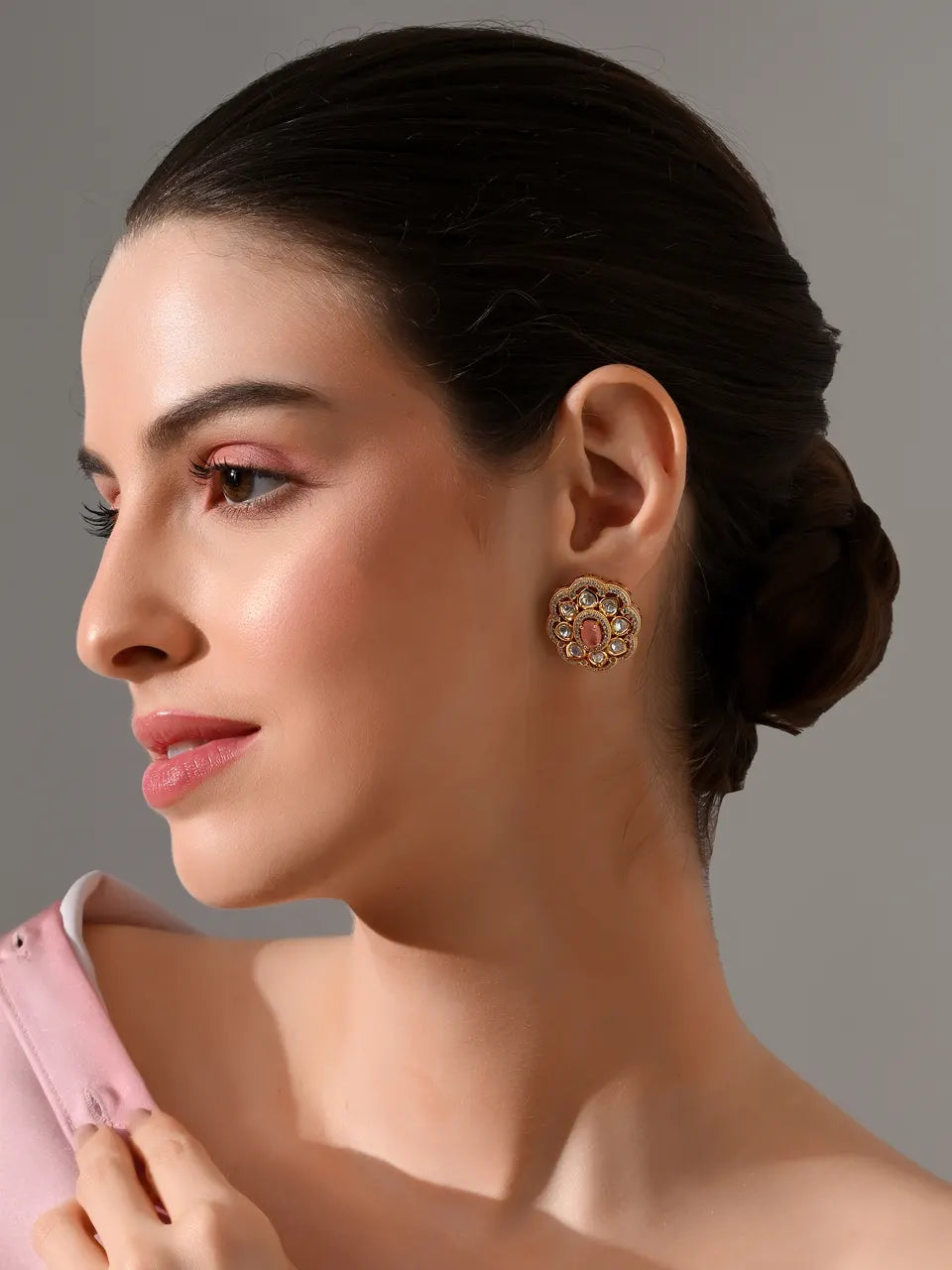 Blush Royale Kundan Stud Earrings
