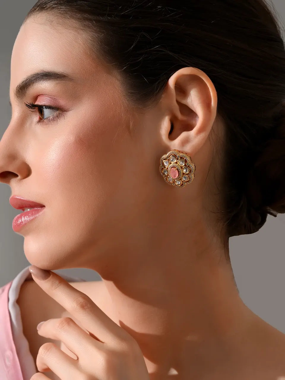 Blush Royale Kundan Stud Earrings