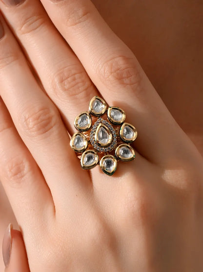 Regal Radiance Kundan Cocktail Ring