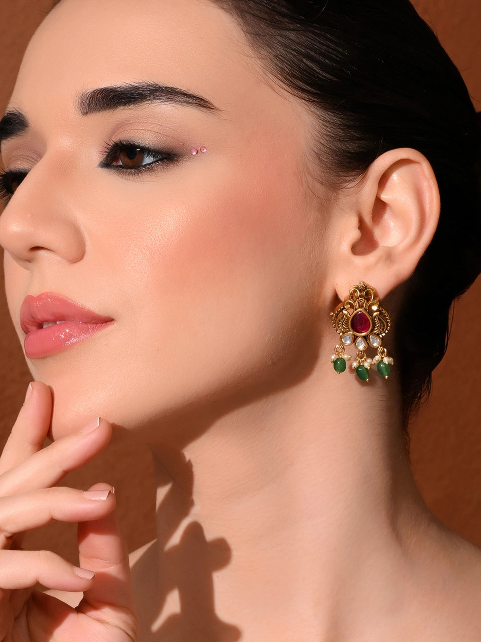 Ruby Vine Drop Earrings