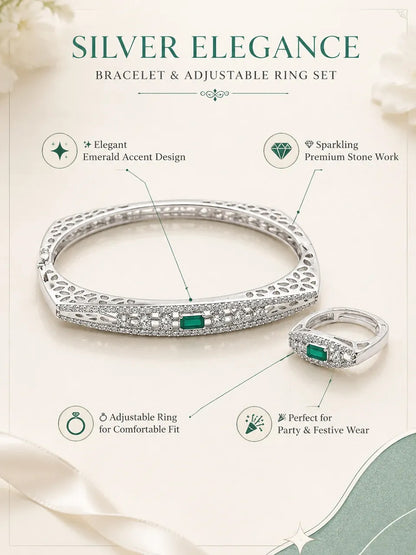 Emerald Luxe Bracelet and Ring Set