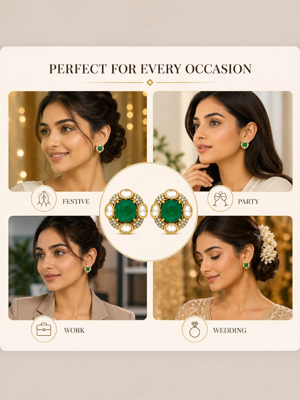 Emerald Bloom Studs