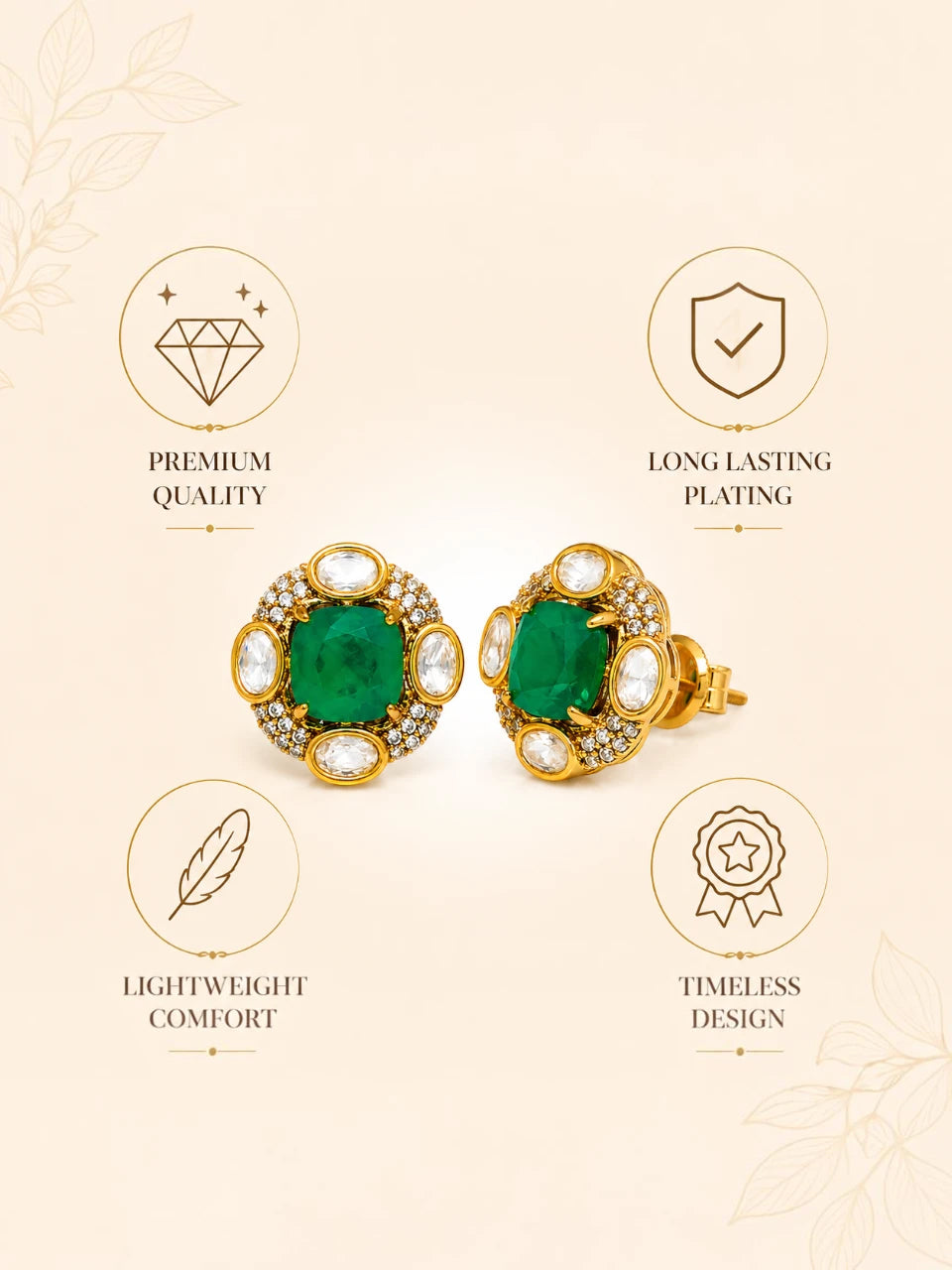 Emerald Bloom Studs