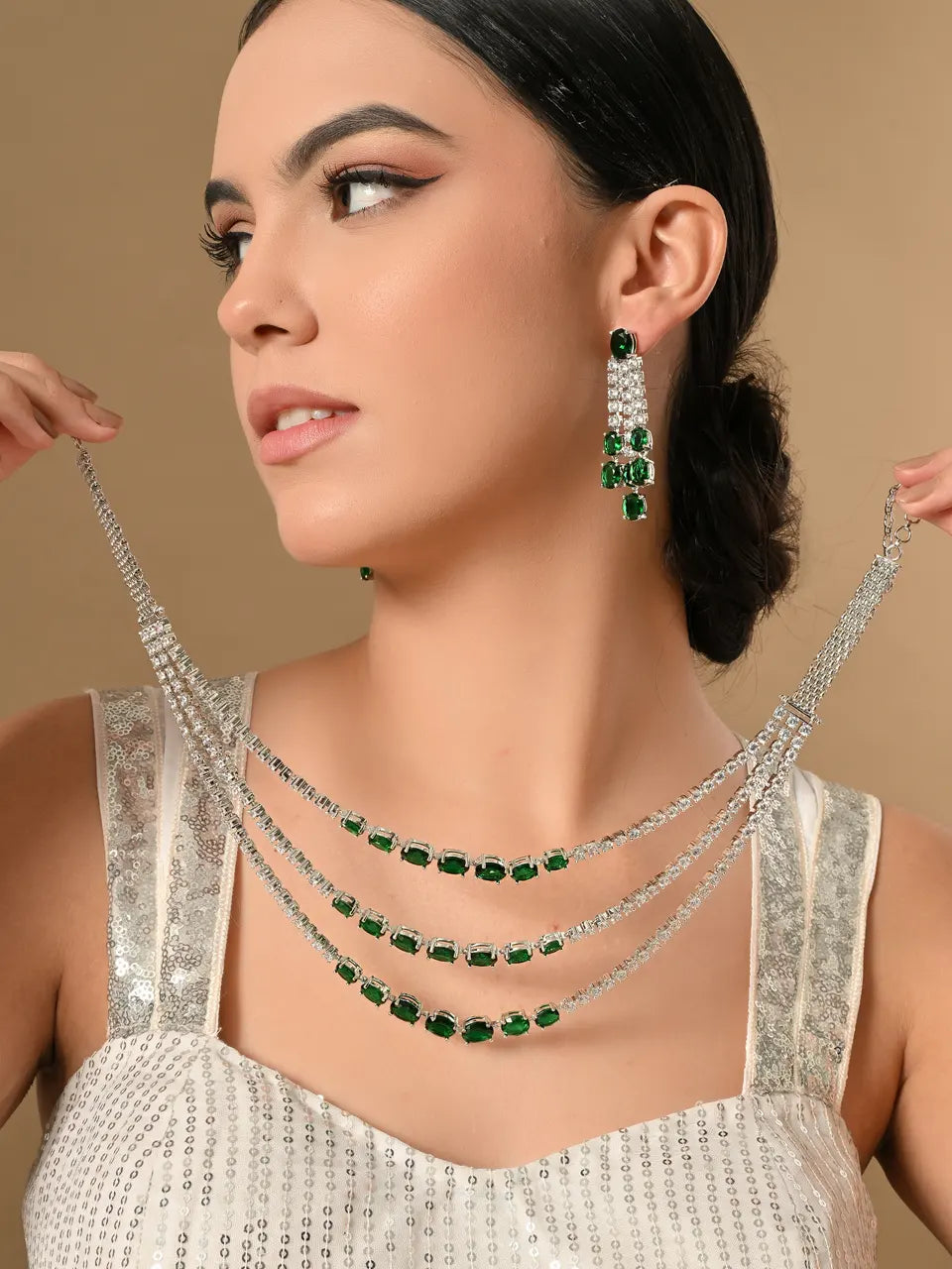 Elegant Emerald Dream Jewelry Set