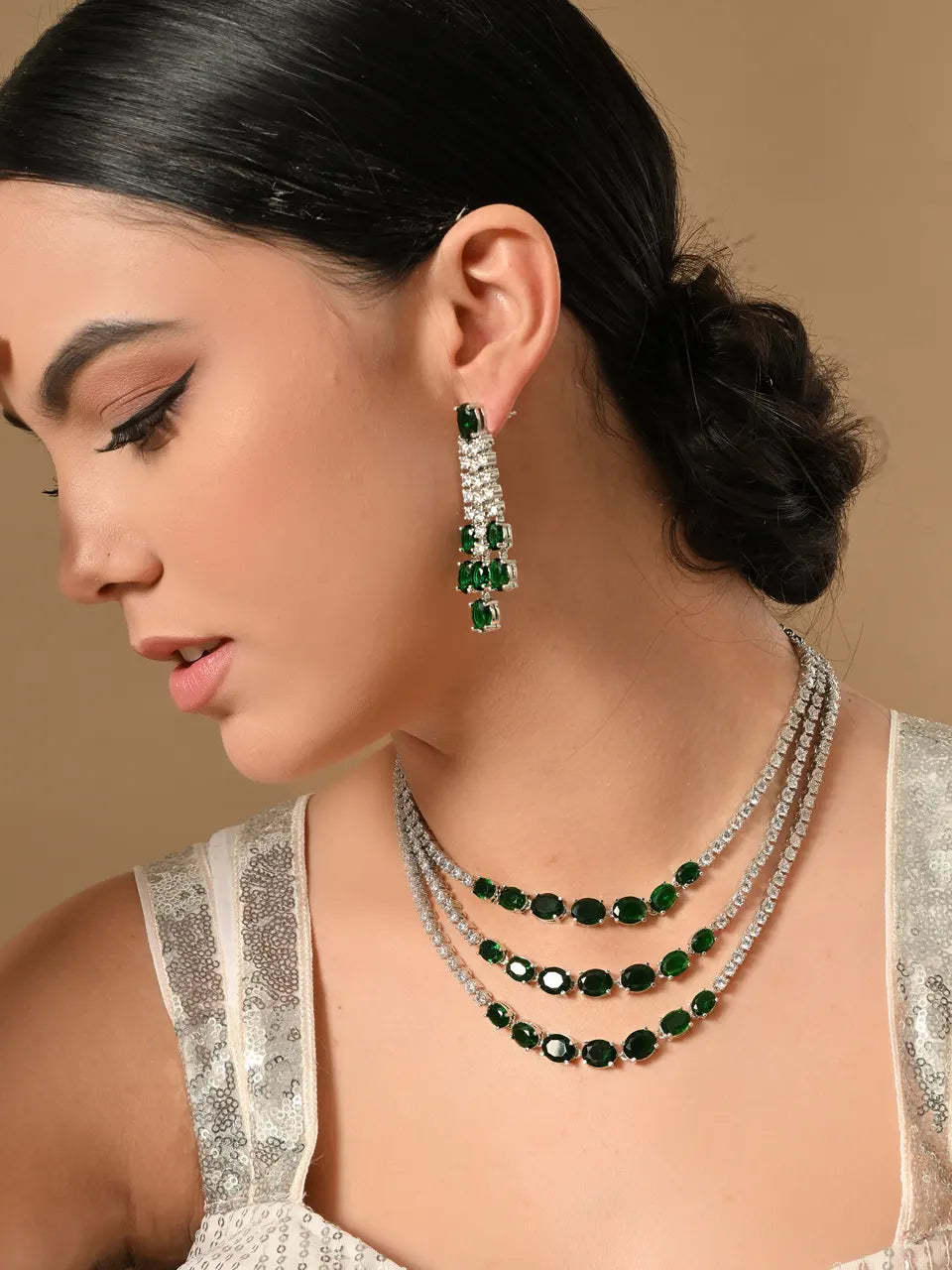 Elegant Emerald Dream Jewelry Set