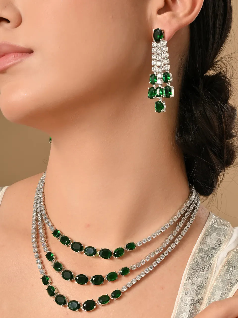 Elegant Emerald Dream Jewelry Set