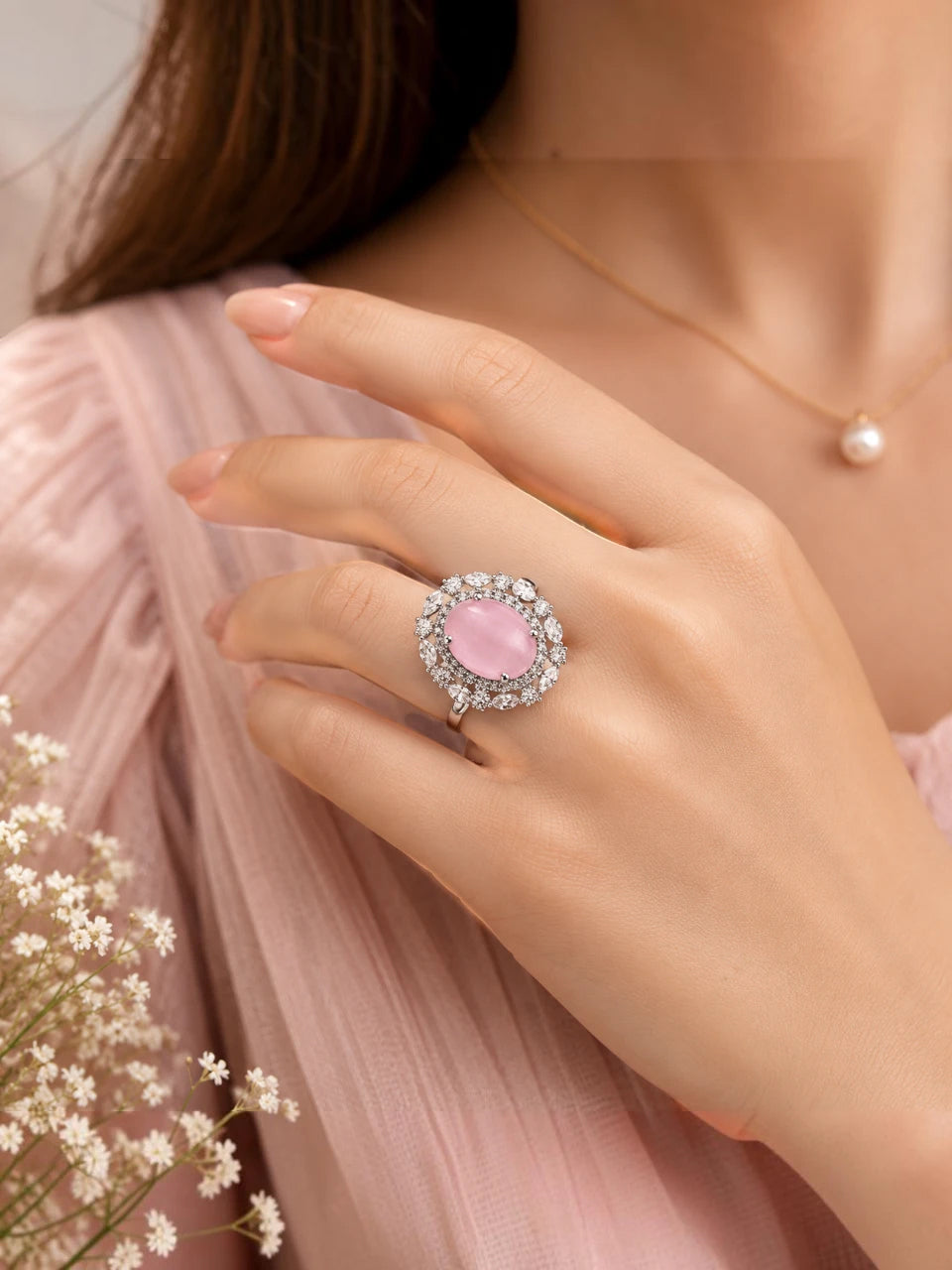Blush Halo Ring