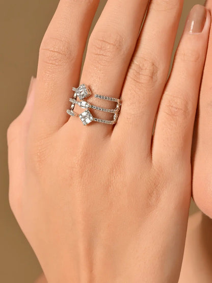 Shimmering Elegance Triple Gem Ring