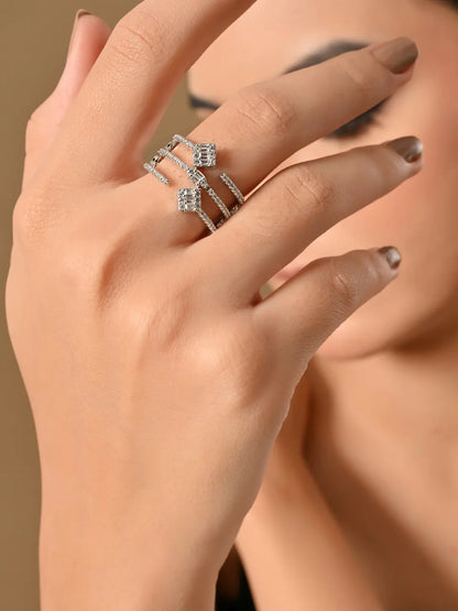 Shimmering Elegance Triple Gem Ring