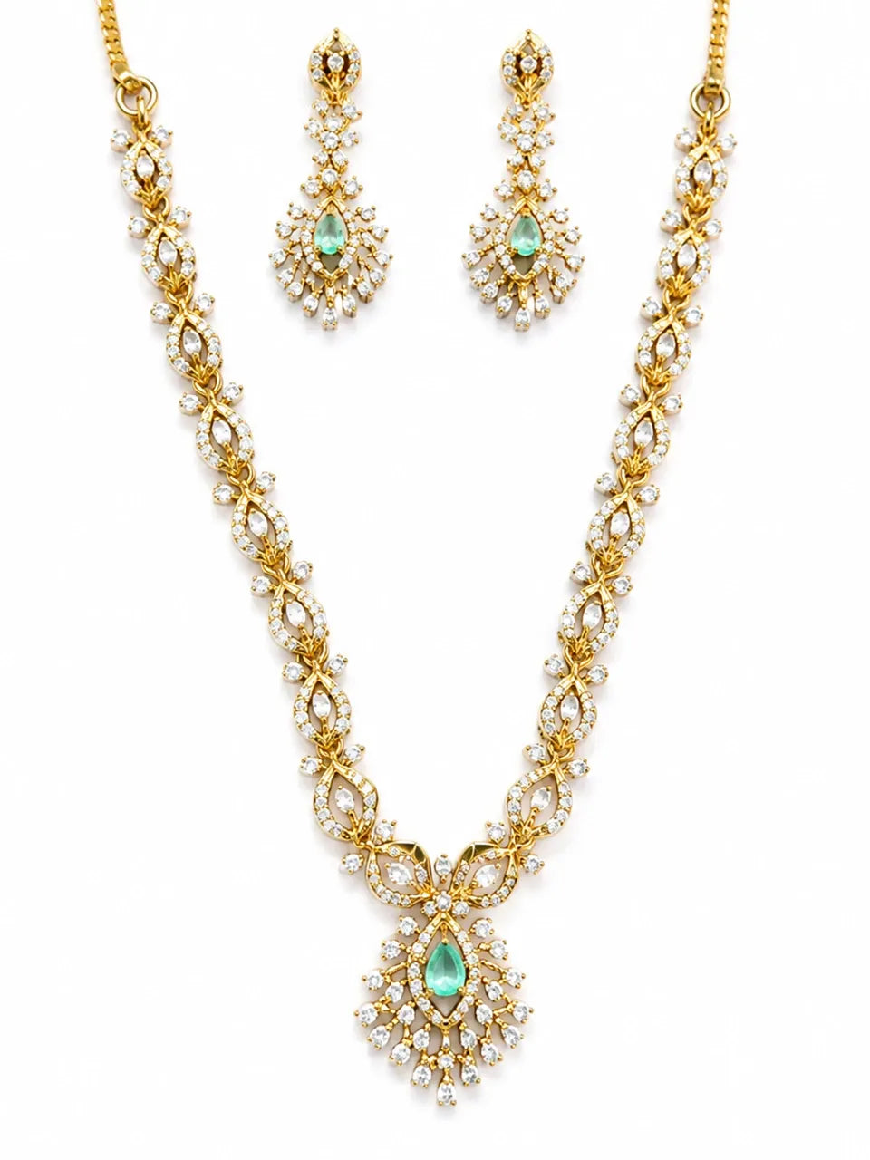Emerald Blossom Necklace Set